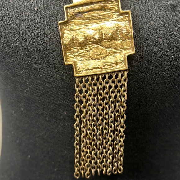 Lia Sophia Rare  Brass Drop Long Necklace - Picture 5 of 8
